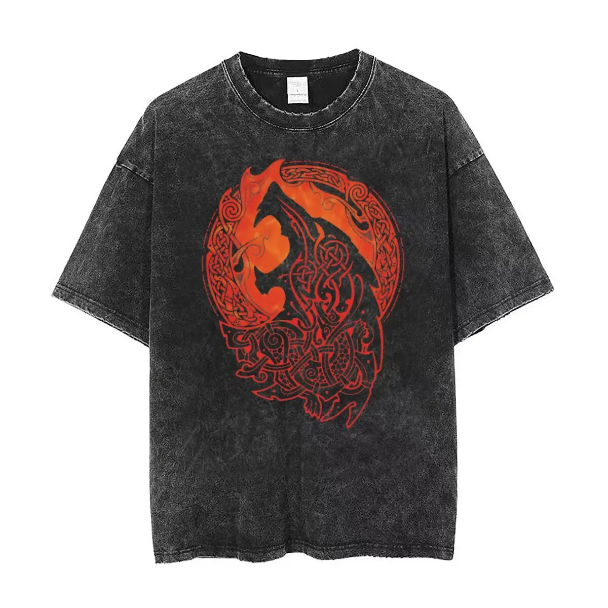 

Viking Valhalla Odin Fenrir Loki's Son T Shirt Hip Hop Washed Cotton Oversize T-Shirt Novelty Men Women Tops Streetwear Tees