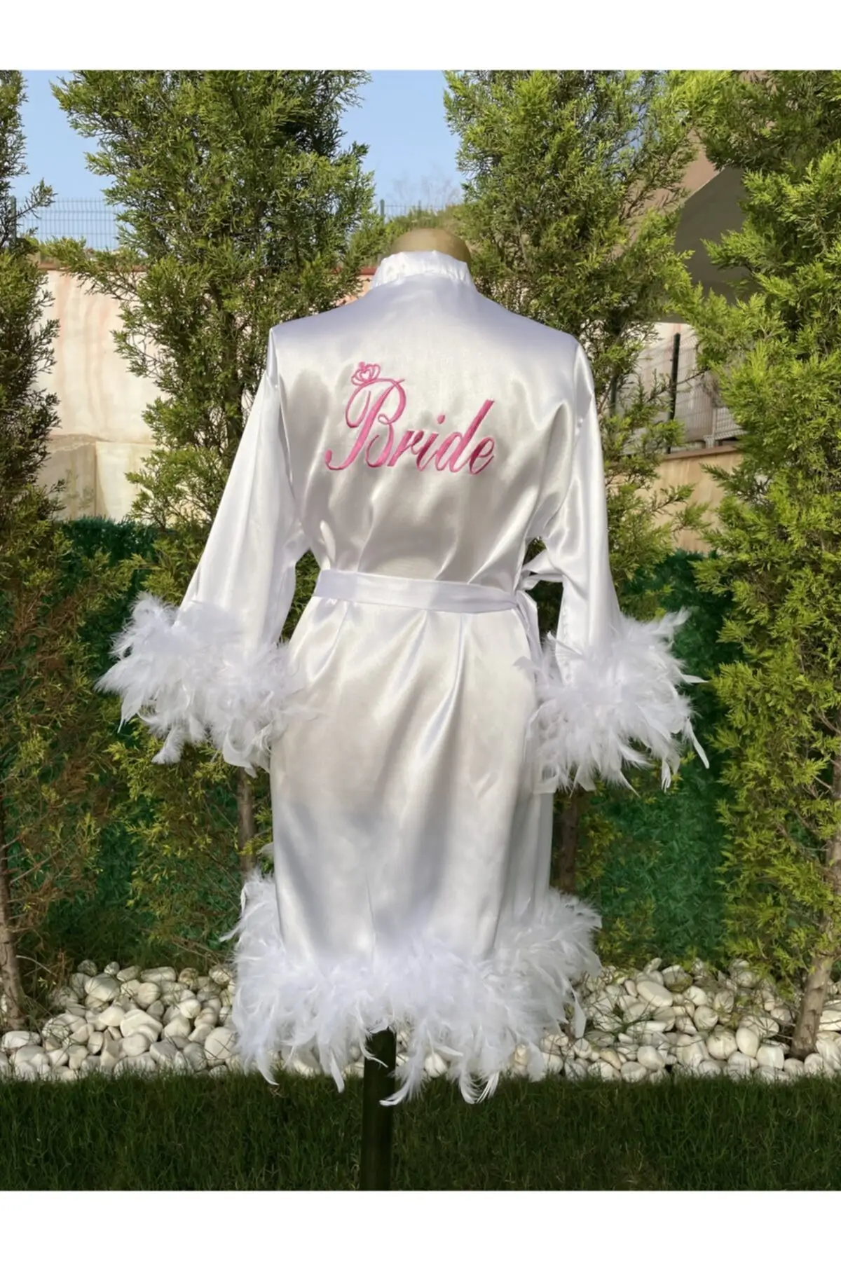 

Dressing Gown Gown embroidery Bride Full Hairy Bride Bride Bathrobe Peignoir Kimono Bride Sleepwear Night Gown