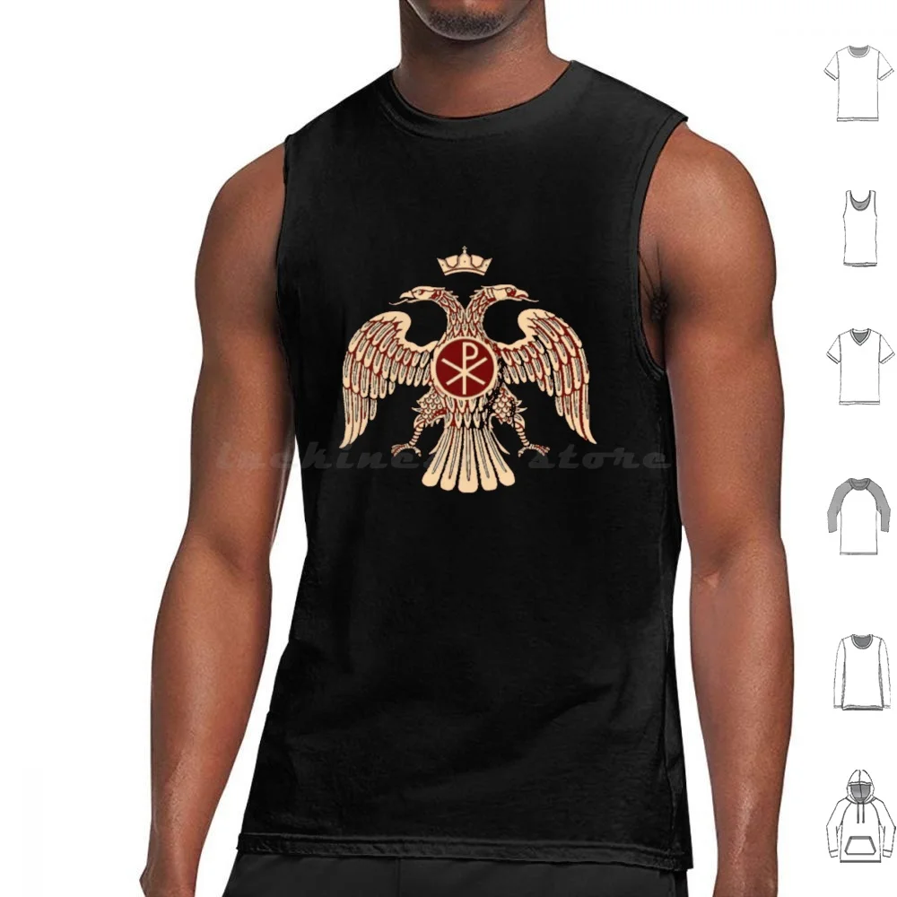 

Byzantine Eagle Symbol Flag Essential T-Shirt Tank Tops Print Cotton Byzantine Byzantium Roman Eagle Headed 2