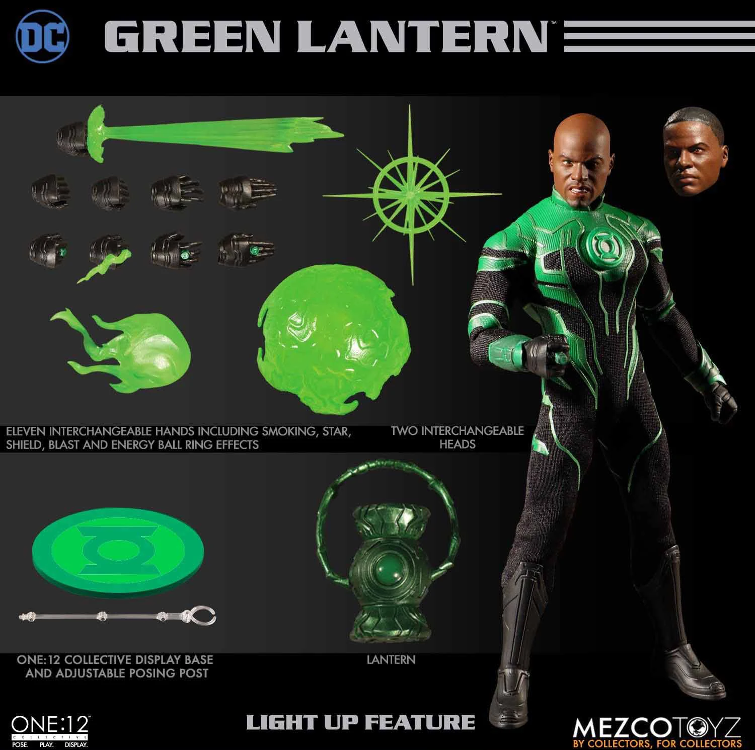 

Mezco Toyz DC Green Lanterns 1:12 John Light Up Feature Action Figure Model Toy for Collection