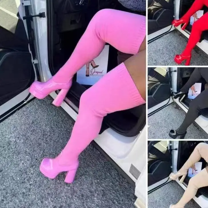 

New Women Thick-soled Thick-heeled Warm Boots Women's Towel Cotton Boots Motorcycle Boots 36-43 Boots Women