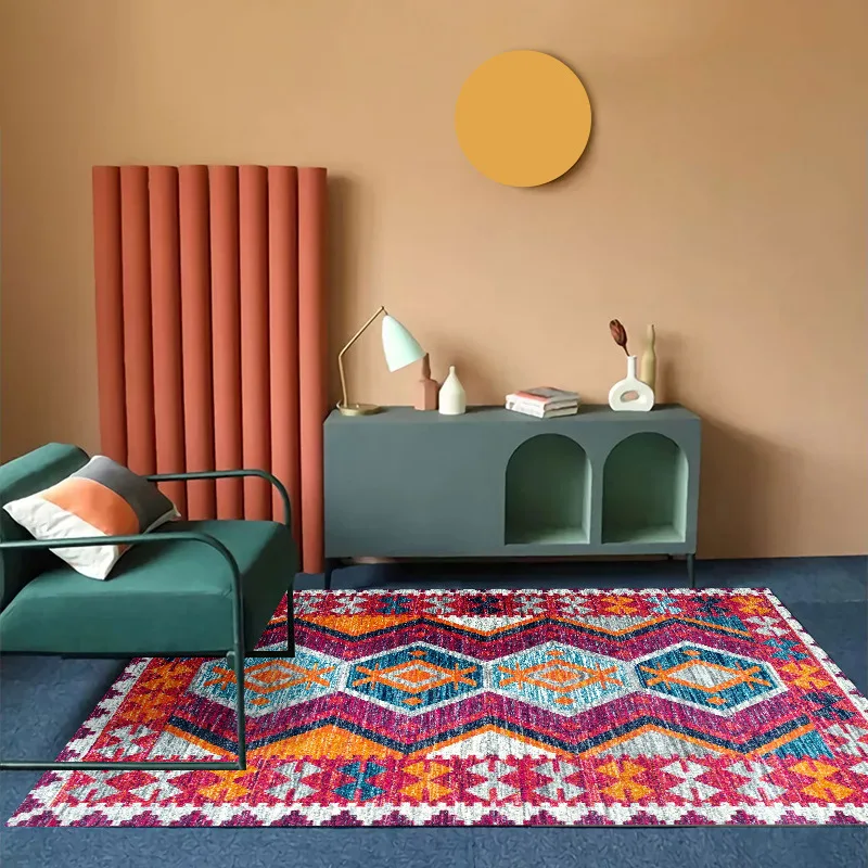 

Bohemia Carpets for Bed Room Large Living Room Sofa Carpet Ethnic Style Bedroom Rug Morocco Non-slip Porch Mat Bedroom Decor Rug