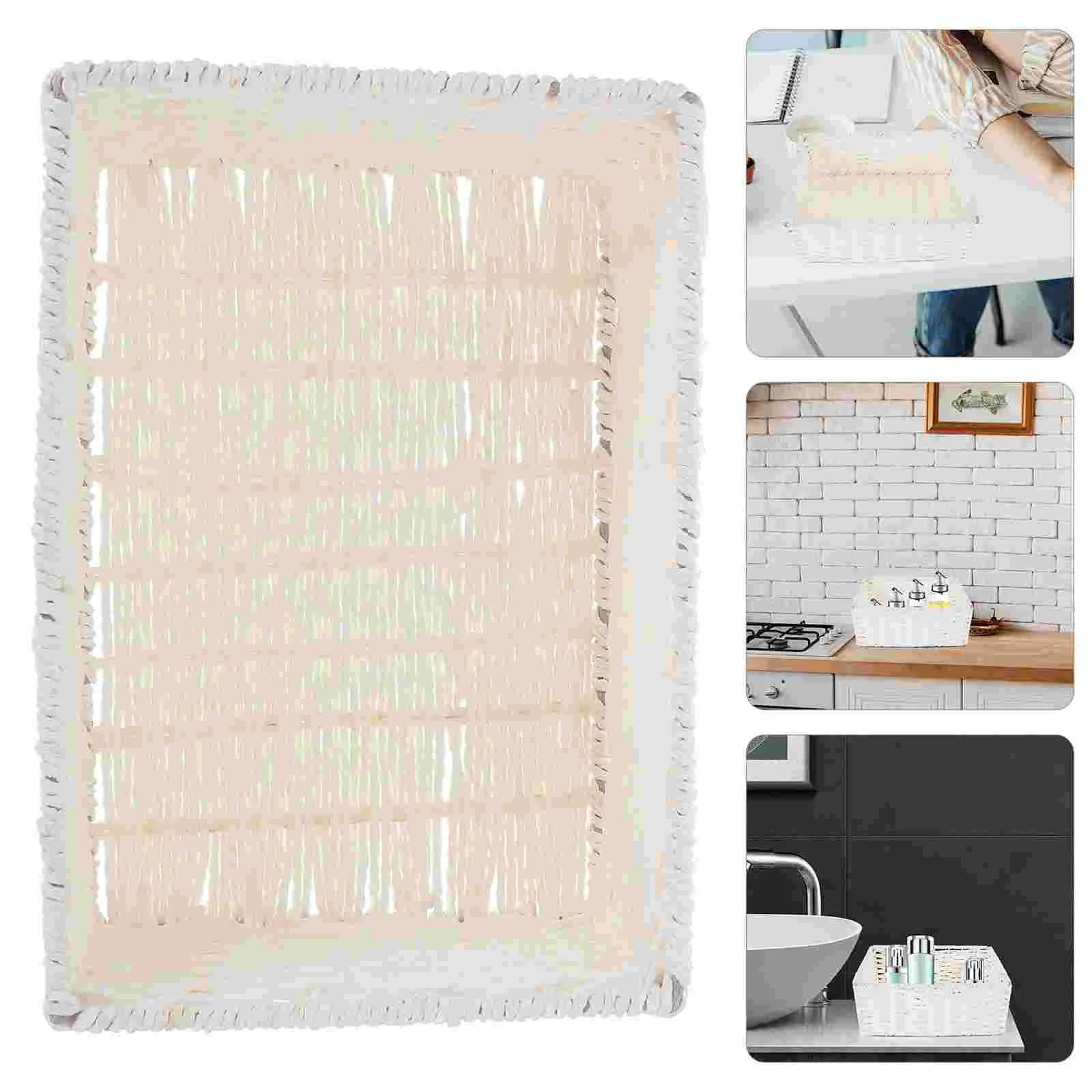 

Organizing Basket Imitated Rattan Woven Desktop Storage Box Sundries Storage Basket