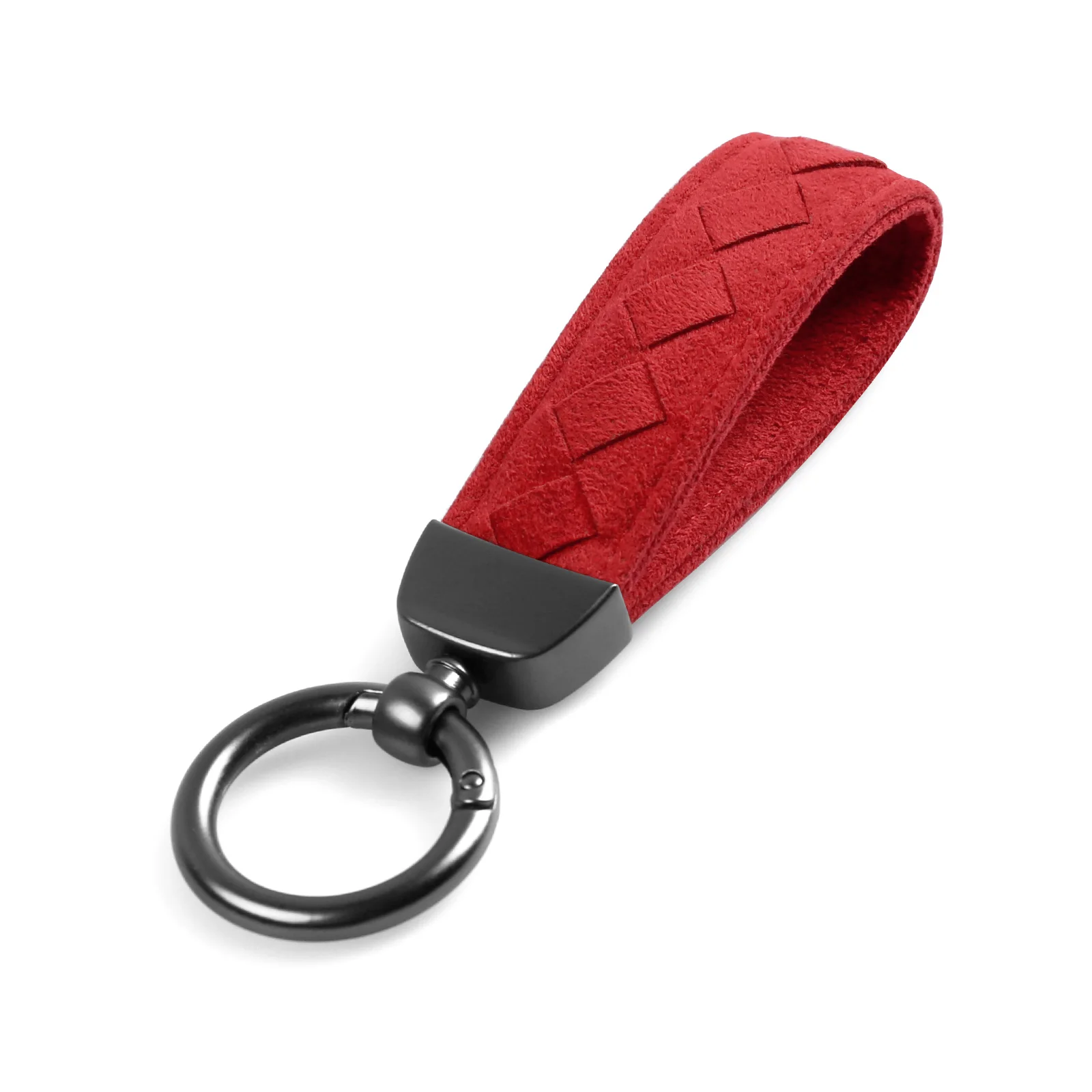 

Alfanxi Car Key Ring,Car Keychain Clip Italy Alcantara Material Universal Key Chain