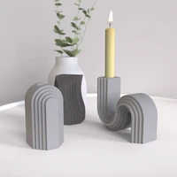 creative concrete candles table silicone mold simple wavy wedding pattern design of the mold for aromatherapy candels holder