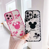 dsney mickey cartoon phone cases for iphone 13 12 11 pro max mini xr xs max 8 x 7 se 2022 couple soft silicone cover gift