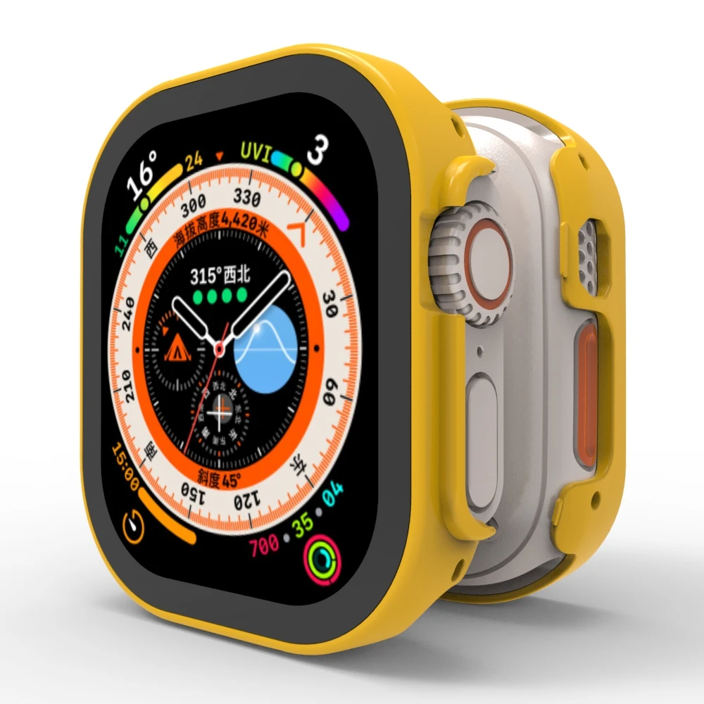 Case+Glass Protection Apple Watch Case Series Tempered glass Bumper for iWatch Protector Ultra 49mm Cover