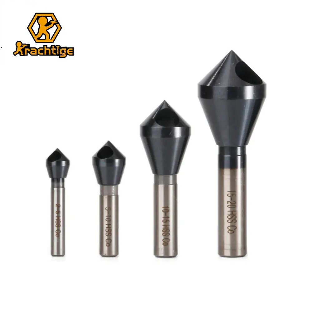 Krachtige 2-5 5-10 10-15 15-20 TiAlN Countersink Drill Bit HSSCO M35 Cobalt Deburring 90 Degree Chamfer Drill Bit