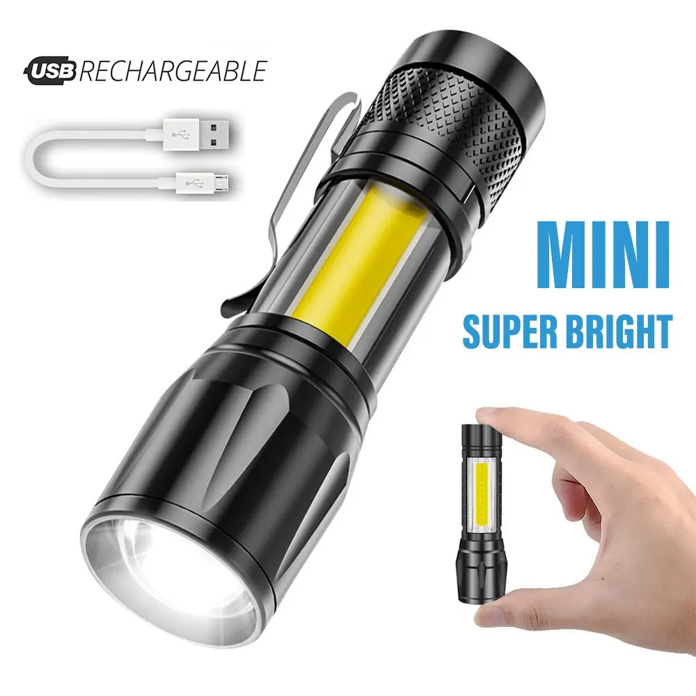 Перезаряжаемый мини-фонарик с боковым фонариком