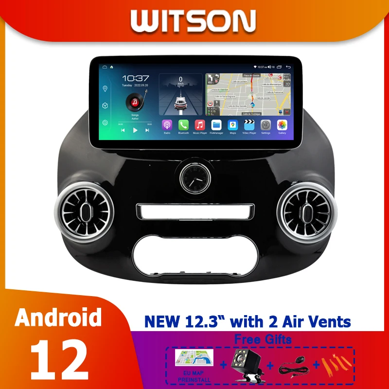 CAR Radio GPS Media Player For MERCEDES-BENZ VITO 3 W447 2014-2020 12.3" Screen Car Autoradio 1920*720 WIFI Multimedia Air Vents