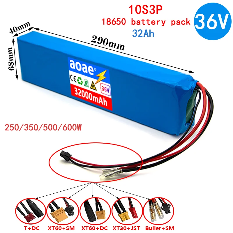 

36V battery 10S3P 32A electric bicycle battery 18650 lithium battery pack 350/500W powerful high-power electric motorcycle