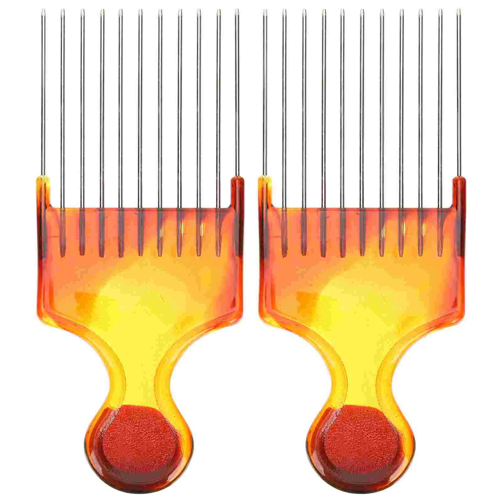 

2 Pcs Hair Comb Picks Women Curly Parting Barber Clips Lift Combs Afro Two-color