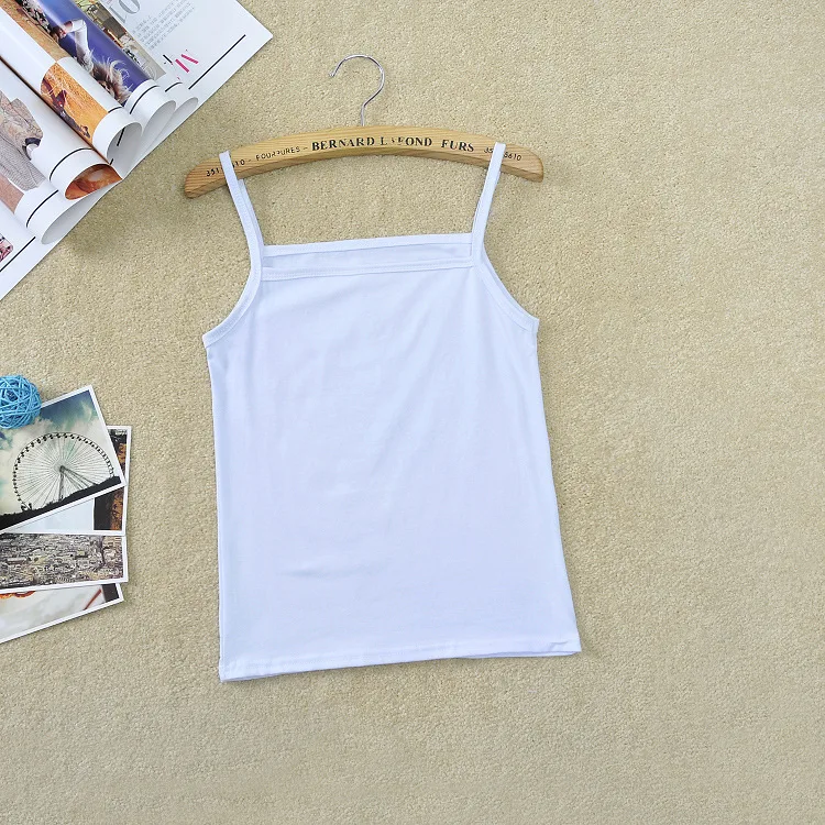 

Women Summer Slim Short Inner Suspenders Camisole Vest Female Inside Solid Color Loose Camis Vests U-Neck Bottoming Shirt