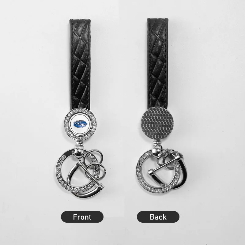 

Car Keychain Leather Fashion Simple Rotatable Braided Lanyard Pendant For Subaru Outback Forester Impreza STI XV 2006 BRZ Ascent