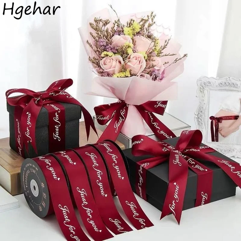 

Streamers Trendy Letters Ribbons Bouquet Floral Packaging Material Cake Boxes-bows Ins Delicate Decorative Streamer Candy Colors