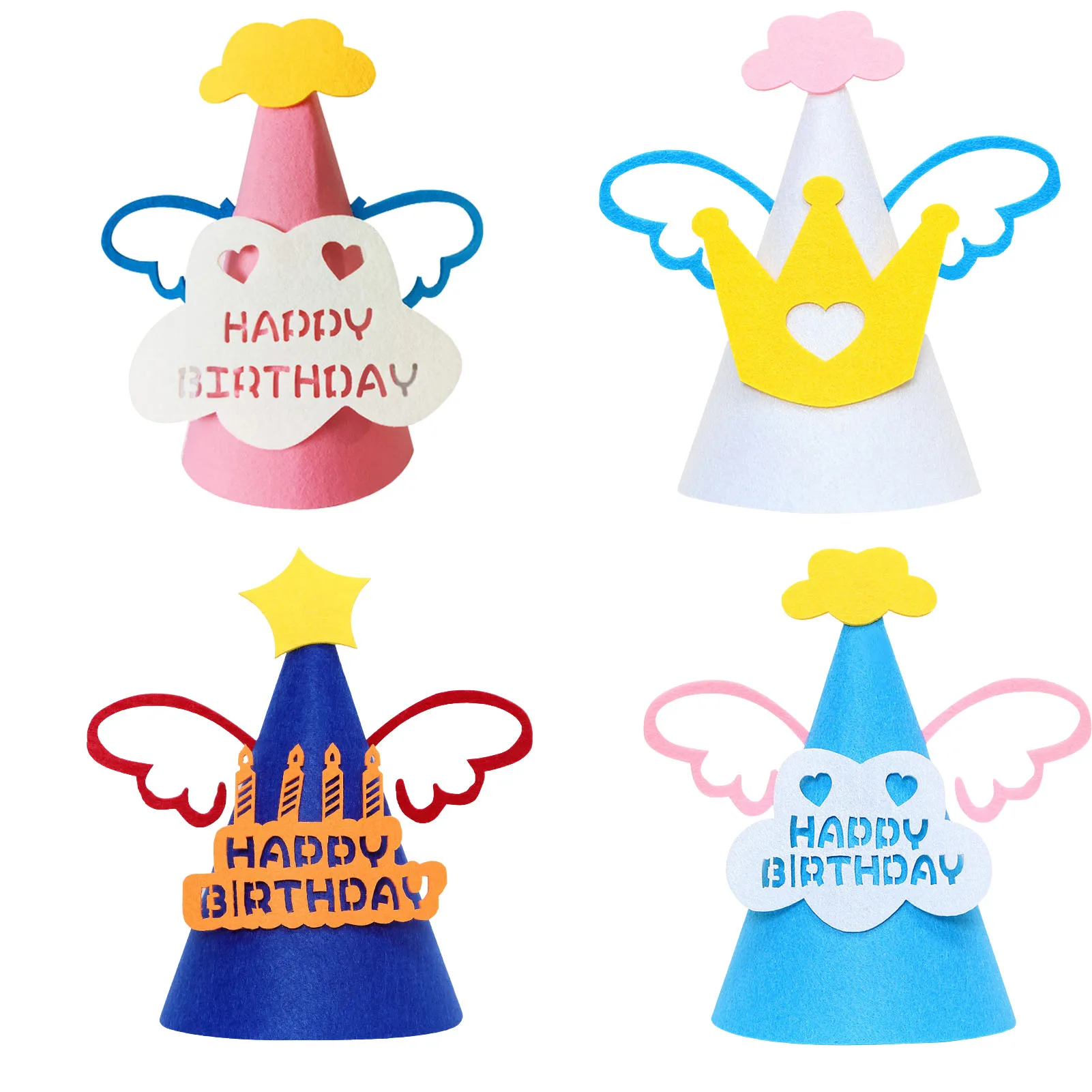 

Happy Birthday Party Hat Kids Birthday Gifts Supplies for Boys Girls Children's Day Decoration Headband Photo Props