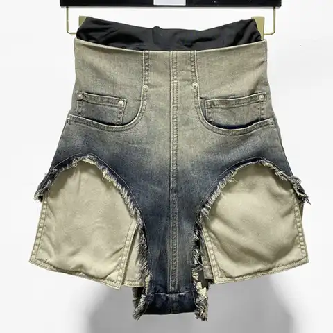 Women's Original Design Brand High-quality Washed Zipper Design Jeans Fashion High Waist Pocket Famous Luxury Denim Shorts Pants