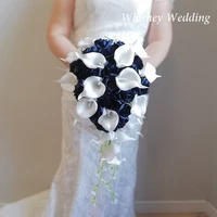 2022 whitney wb44 royal blue cascading wedding bouquet white calla lilies bridal flowers ramos de novia %d1%81%d0%b2%d0%b0%d0%b4%d0%b5%d0%b1%d0%bd%d0%b0%d1%8f %d0%ba%d0%b0%d0%b7%d0%bd%d0%b0