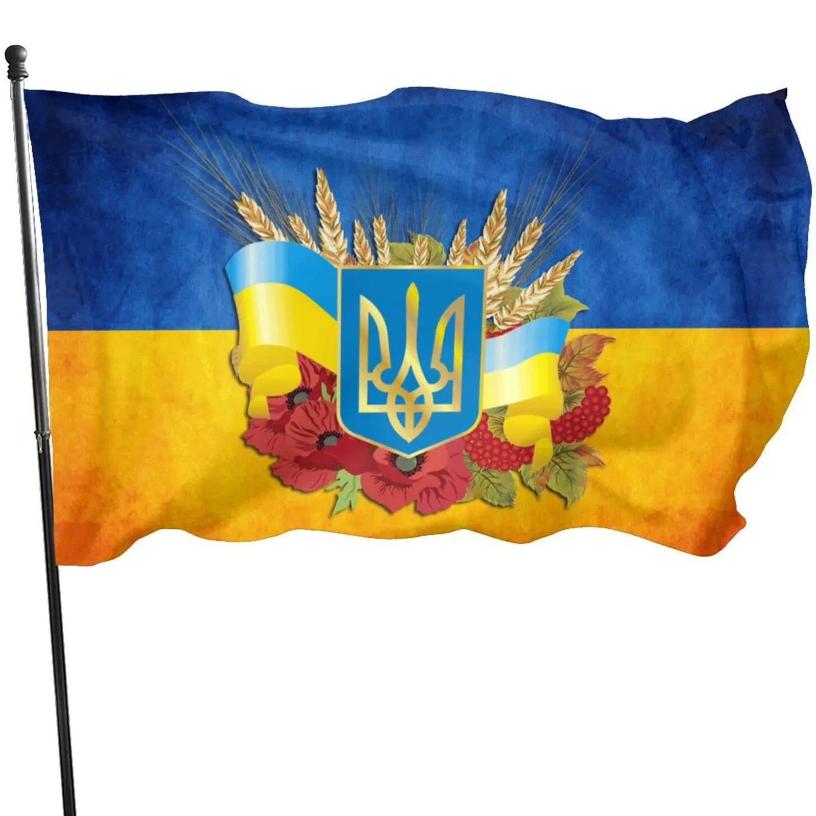 

Украинский флаг Trident 90x150 см, двойные края, полиэстер, украинский флаг нации с двумя латунными люверсами, декор для вечерние a40