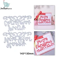 inlovearts merry christmas metal cutting dies word stencil diy scrapbooking album paper card template mold embossing craft decor