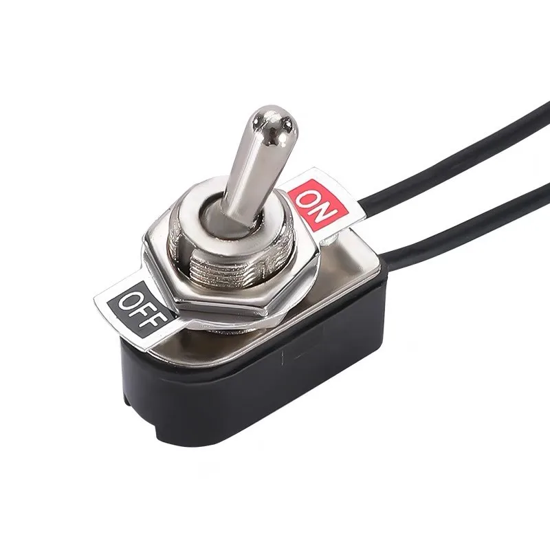1pc 6A 250VAC KNS-1 On Off Prewired Standard Toggle Switch With Wire Cable SPST Contacts Electrical Equipment