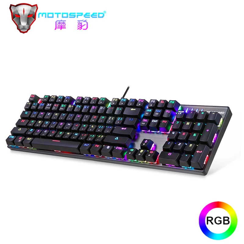Механическая клавиатура Motospeed CK104 с русской/английской раскладкой RGB 104 клавиши