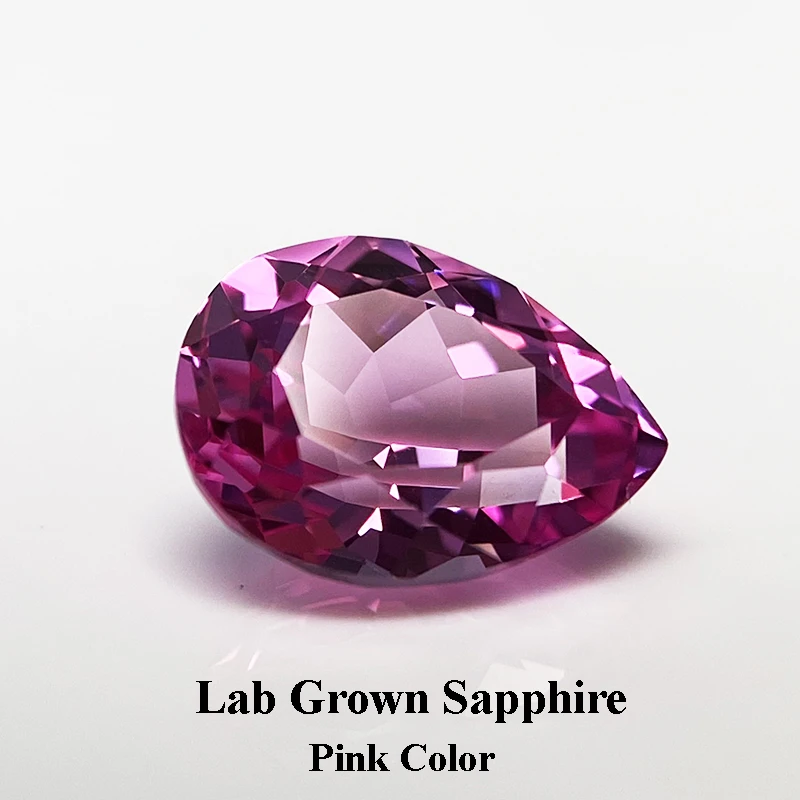 Выращенный в лаборатории сапфир розового цвета грушевидные VVS1 драгоценные камни