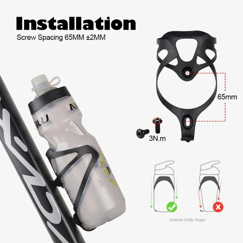 

Lightweight Carbon Fiber Water Bottle Cage Bicycles Bike Drink Water Bottle Cage Holder Bracket for Road Bikes Cycling 69HD