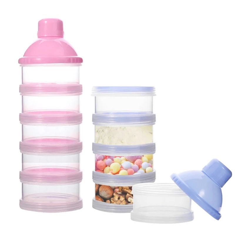 

4/5 Grid Portable Milk Powder Formula Dispenser Container Storage Essential Cereal Boxes Toddle Baby Snacks Food Storage Box