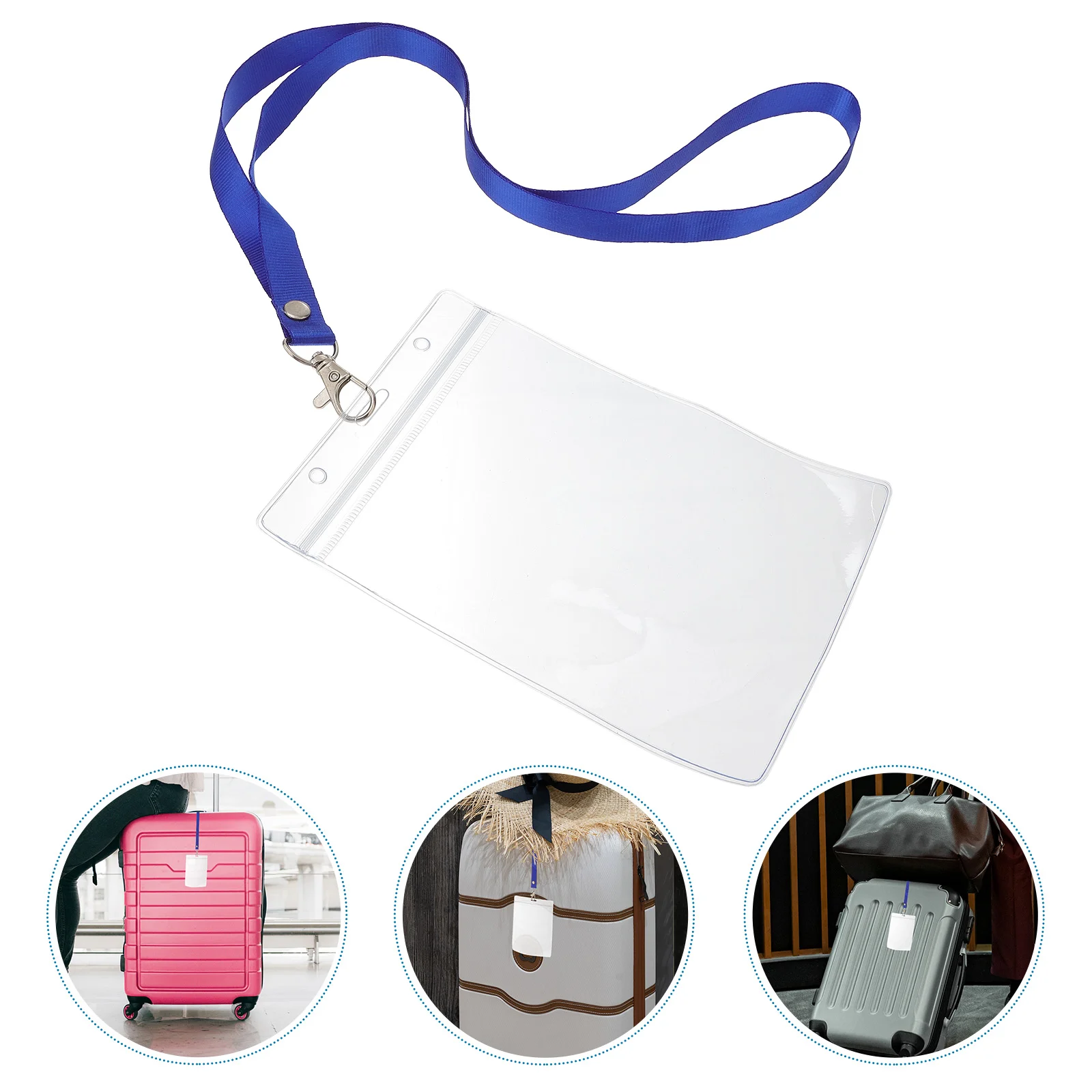 

8pcs Luggage Tags for Clear Luggage Holders with Steel Luggage Bag ID Labels Case Name Holder for Suitcase Backpacks Badge