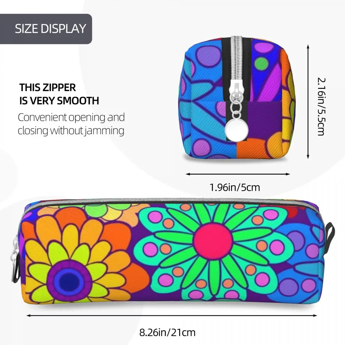 Kawaii пенал в стиле ретро хиппи цветы с цветочным принтом школьные пеналы для