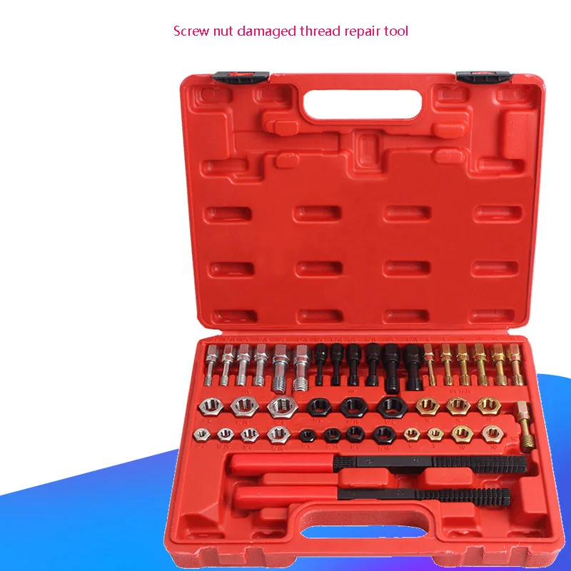 

42-Piece Set Of Damaged Nut Screw Repair Set Rusty Screw Derusting Tool Tap Die Repair Set
