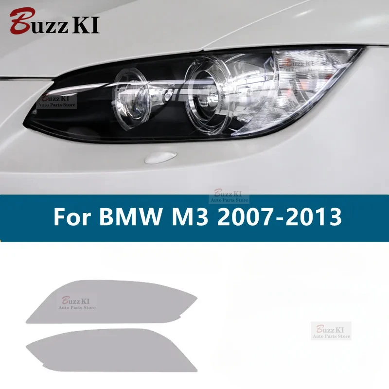 Фото Для BMW M3 E90 E92 E93 2007-2013 автомобильные фары, оттенок дымчато-черная защитная пленка, передняя фара, прозрачная наклейка из ТПУ, аксессуары №1