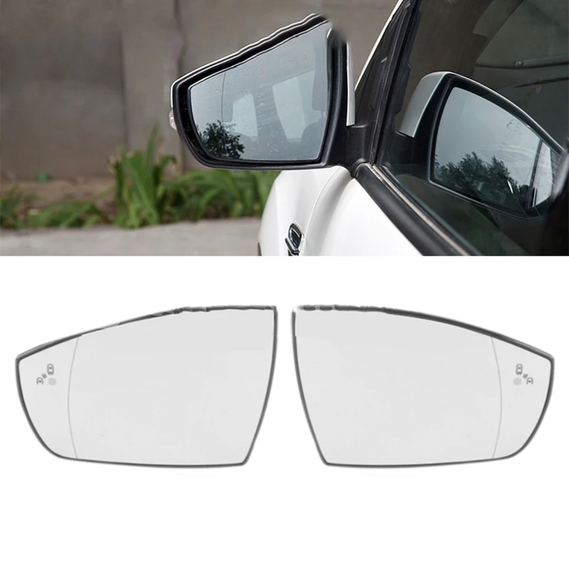 

Outside Rearview Mirror Glass with BSD Side Mirror Reflector Lens Heated Blindspot Assist for Ford Escape Kuga 2013-2019