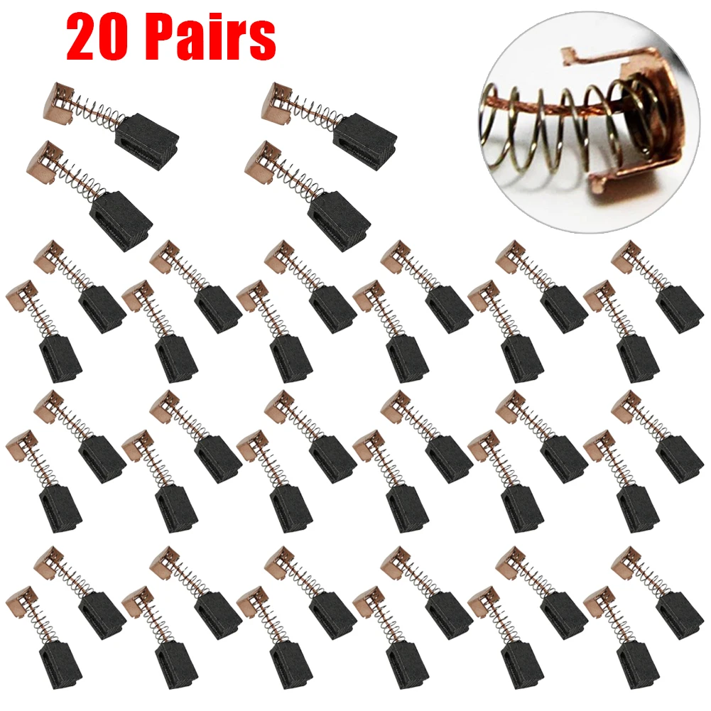 

20Pairs Carbon Brushes 5x8x12mm For Angle Grinder G720 G720K GR750K PF600 Replacement Electric Motors Power Tool Accessories