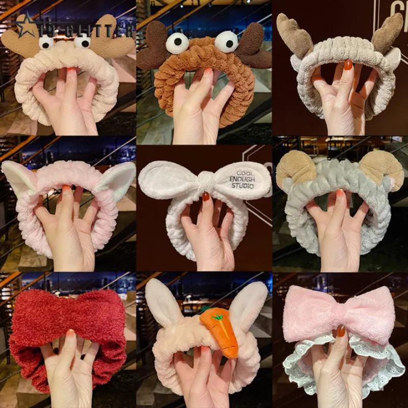 

Headband For Washing 2023 Wash Face Bow makeup Hairbands Girls Elastic Holder Hair Strap Bands Ears Turban Hair Accessories