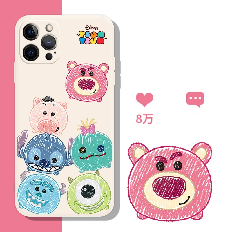 cute winnie lotso bear phone csae for funda iphone 11 case 12 13 pro max 12 13 mini x xs xr max 6 6s 7 8 plus silicone celular free global shipping