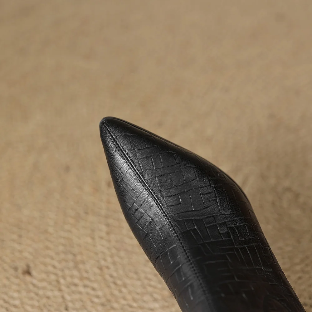 Женские эластичные ботинки все в одном из натуральной кожи с острым носком