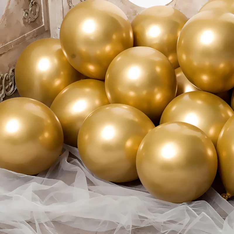 5/10/18inch Classic Matte White Latex Balloons Chrome Metallic Gold Balloon Arch Birthday Party Decor Baby Shower Wedding Globos images - 6