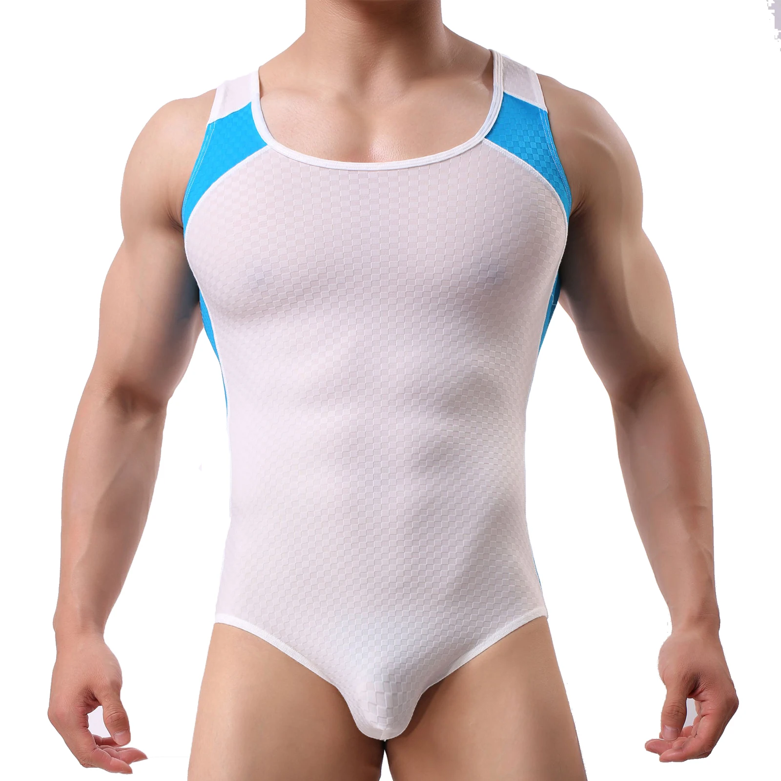 YUFEIDA Sexy Mens Undershirts Sports Fitness Bodysuits One Piece Wrestling Singlet Underwear Jumpsuits Male Leotard Gay Clubwear