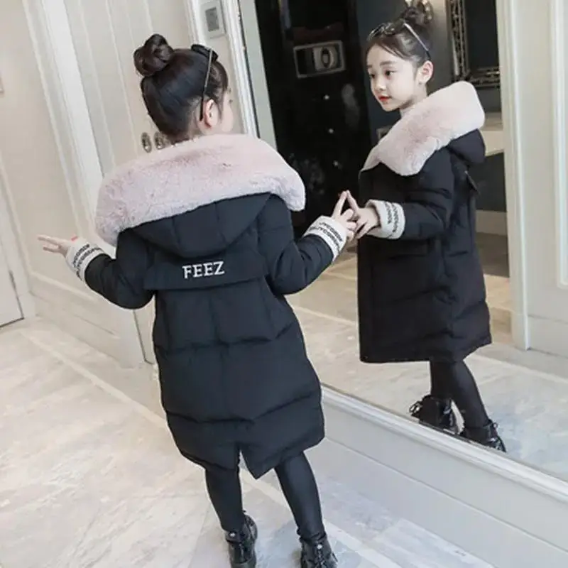 Новая одежда для девочек зимние теплые пуховые хлопковые куртки детская парка