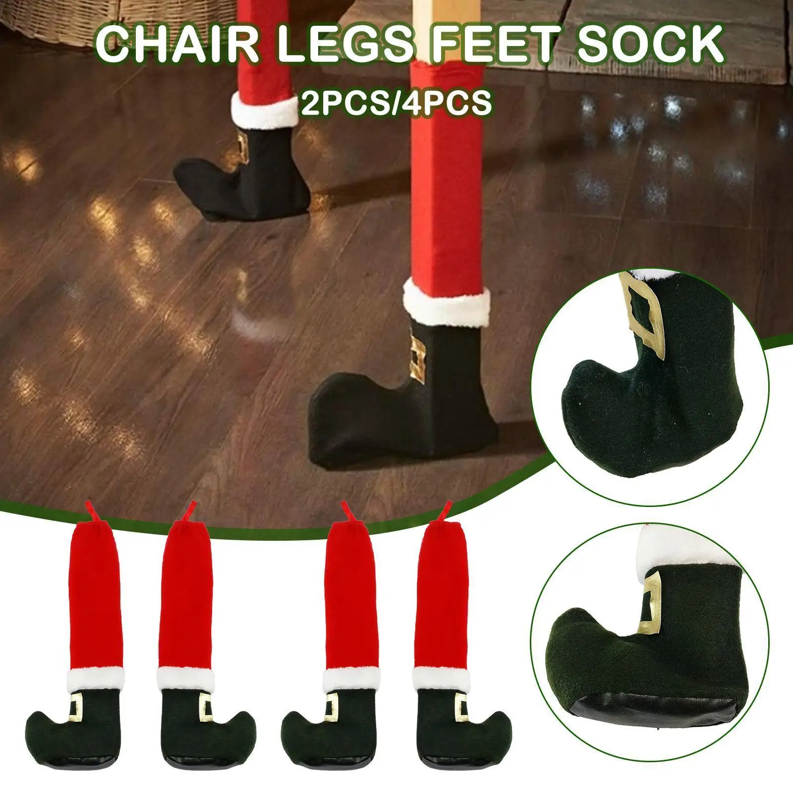 

2/4pcs Christmas table chair foot cover christmas decoration decor socks Santa home Christmas Navidad new 2023 year K0D1
