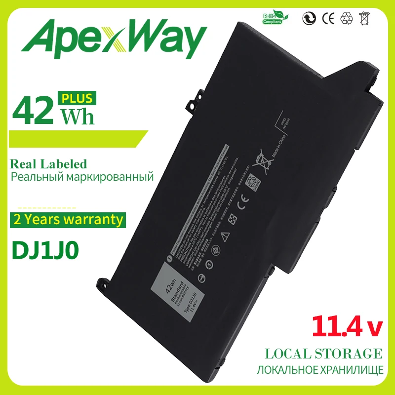 

ApexWay DJ1J0 Laptop Battery for DELL Latitude 12 7000 7280 7380 7480 Series PGFX4 ONFOH DJ1JO 0NF0H 11.4V 42WH