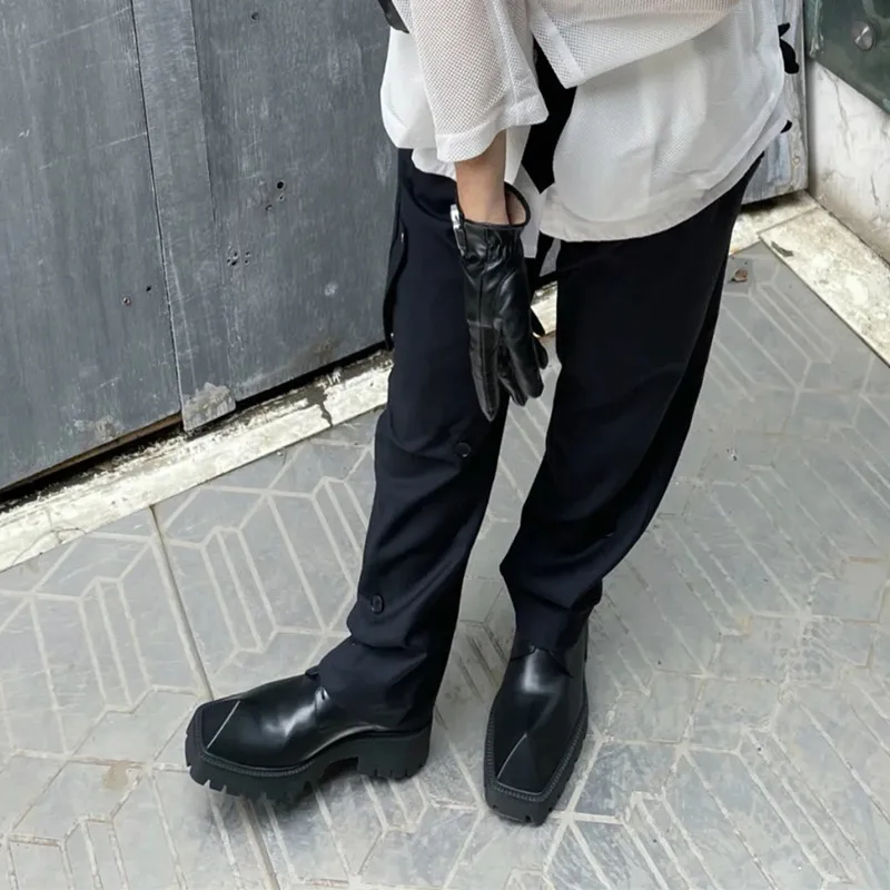 Owen Seak Women Casual Shoes Retro Pumps Luxury Trainers Sneaker High Street Lace Up Riding Spring Black Shoes