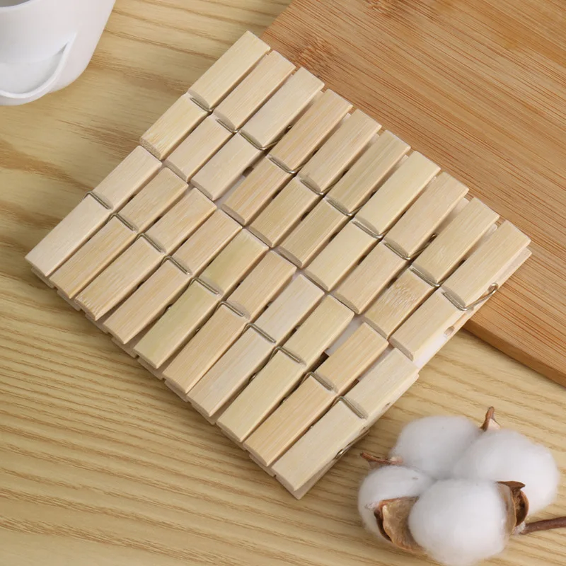 

20Pcs/Set Bamboo Product Clothes Pegs Laundry Hanging Pins Beach Towel Clips Clamp Household Clothespins For Home Accessories