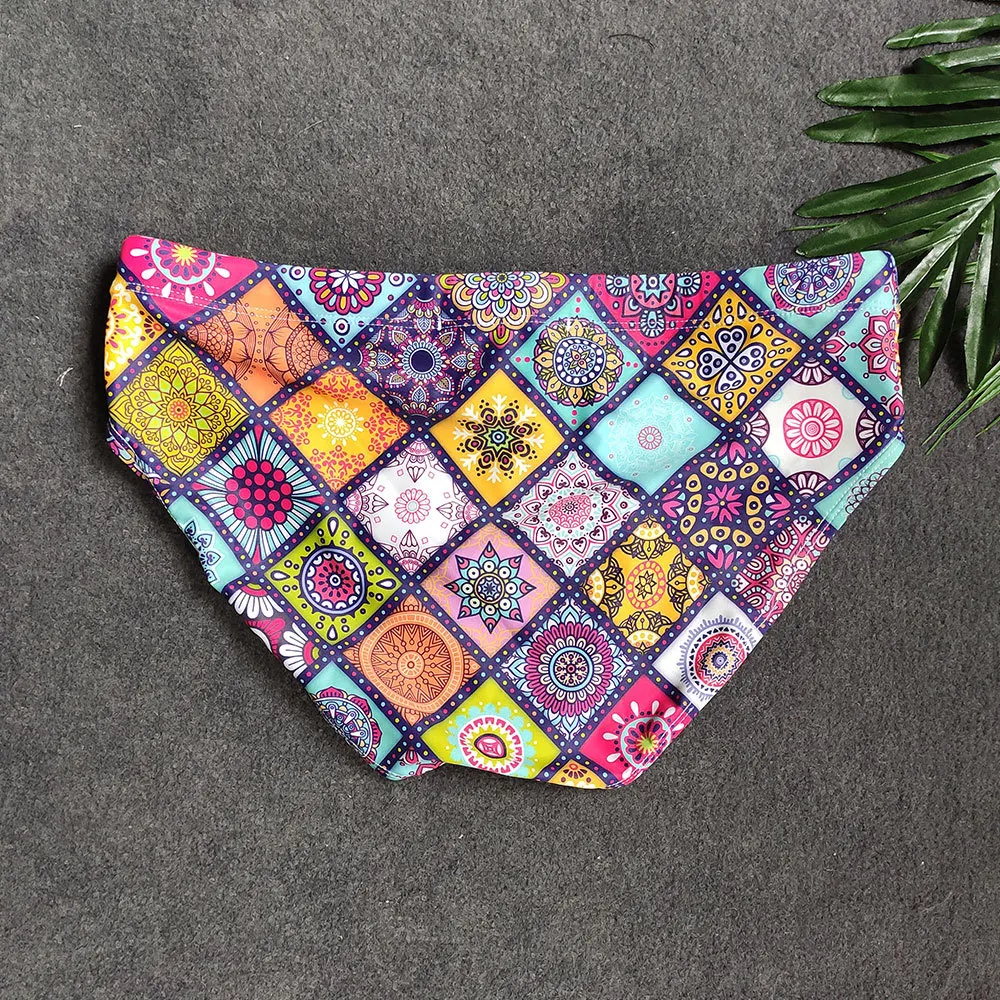 Men 's Retro Print Swimming Briefs Trunks Swimwear Swimsuit Water Repellent Bathing Suit Underwear Surf Beach Shorts Beachwear