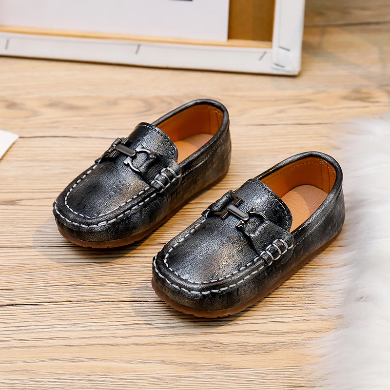 

2022 New Big Boy Flats Casual Shoes Handmade Toddler Loafers Shoe for Unisex Winter Warm Comfortable Leather Kids Slip On Shoe