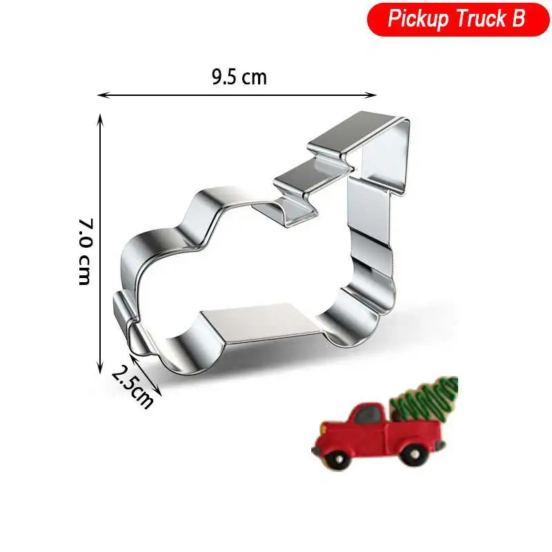 

Cookie Cutters Sugarcraft Fondant Cake Tools Toppers Pastry Christmas Pickup trucks Biscuit Mould Xmas Decor Stainless Steel