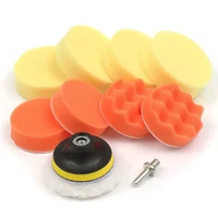 11pcs buffing pad 3 inch car sponge polishing pad kit abrasive polisher drill adapter waxing compound tools accessory