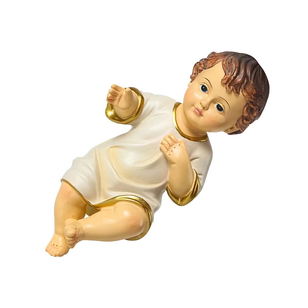 

Religious Baby Child Ornament Saint Baby Mini Dolls Resin Adornment Outdoor Table Decor Ornaments Church Jesus Statue Figurine